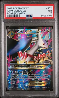 M Latios EX 102/108 Roaring Skies Pokemon PSA 7 - Image 1