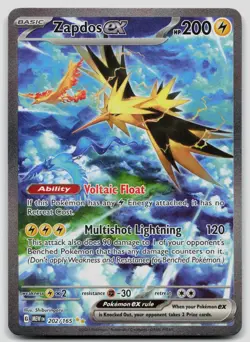 Zapdos ex 202/165 151 Pokemon NM - Image 1