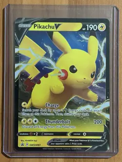 Pokemon TCG - Pikachu V SWSH061 - Full Art Holo -Black Star Promo - NM - Image 1