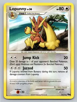 Lopunny 9/17 Uncommon POP Series 9 Pokemon Moderately Played - Image 1