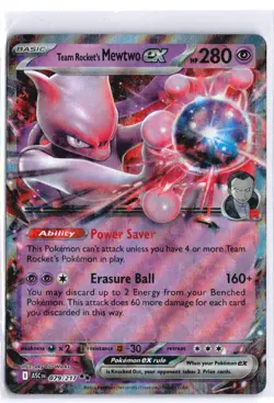 TEAM ROCKET'S MEWTWO EX 079/217 Double Rare Ascended Heroes Holo NM - Image 2