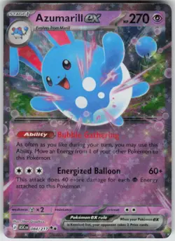 Pokemon Azumarill ex Holo NM/LP ME: Ascended Heroes PKMN 084/217 - Image 1