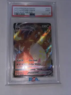 PSA 9 MINT 2020 Charizard VMAX 020/189 Darkness Ablaze FA Ultra Rare Pokemon - Image 1
