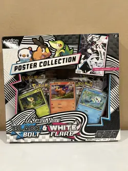 Pokemon TCG Scarlet & Violet Black Bolt & White Flare Poster Collection Box New - Image 1