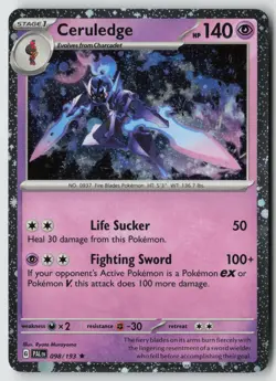 Ceruledge 098/193 Rare Paldea Evolved Pokemon Holo Cosmo Holo - Image 1