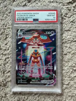Pokemon TCG Deoxys Vmax Crown Zenith Galarian Gallery Graded PSA 10 Gem Mint - Image 1