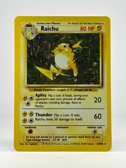Pokemon TCG – Raichu Holo 14/102 Base Set NM - Image 2