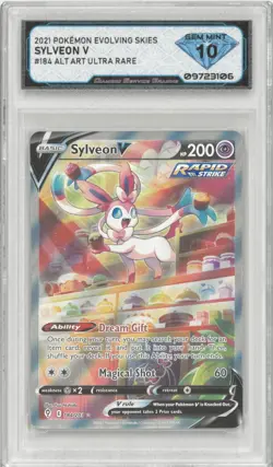 2021 Pokemon Evolving Skies SYLVEON V #184/203 Alt Art 💎 DSG 10 Gem Mint - Image 1