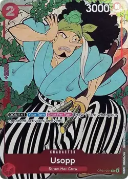 Light Play, English One Piece Usopp - OP01-004 - P - Foil (English Version 1st A - Image 1