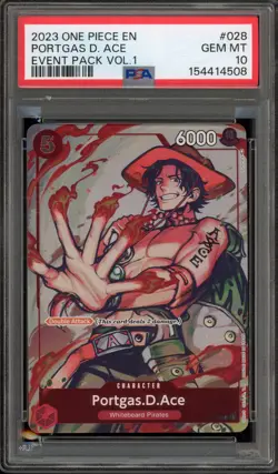 One Piece CCG Portgas.D.Ace Event Pk. Vol. 1 P-028 PSA 10 Gem Mint - Image 1