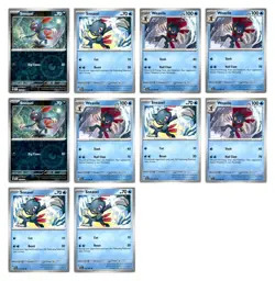 Sneasel Lot 10 Pokemon Cards Scarlett Violet 13 Weavile Deck Building TCG Set - Image 1