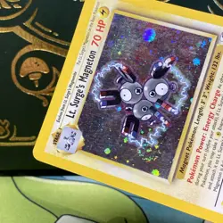 Lt. Surge's Magneton 8/132 Gym Heroes Holo SWIRL Pokemon Card LP - Image 3