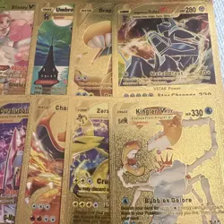 Pokemon Vmax V Vstar Gold Fan Art 12 cards Lot🖼NM - Image 2