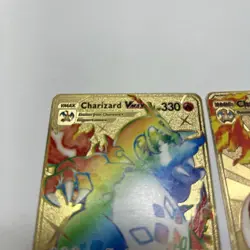 Charizard DX 52/100 And V Max 074/073 Gold Metal Pokemon Card FAN MADE - Image 4