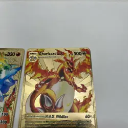 Charizard DX 52/100 And V Max 074/073 Gold Metal Pokemon Card FAN MADE - Image 5