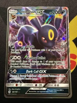 Pokemon Card Umbreon GX 80/149 Holo Ultra Rare SM Base Set Moderately Played/DMG - Image 1