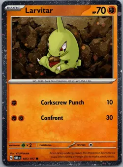 Larvitar 105/197 Miscellaneous Cards & Products Pokemon TCG Holo C NM - Image 1