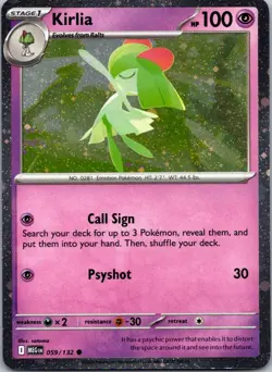 Kirlia (Cosmos Holo) 059/132 Miscellaneous Cards & Products Pokemon TCG Holo NM - Image 1