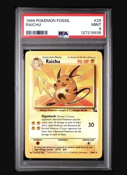PSA (9) Pokemon (Fossil) Raichu - Image 1