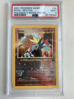 2001 Pokemon Game Enter - Rev. Foil Pokemon 3 Movie Promo #34 PSA 9 MINT - Image 1