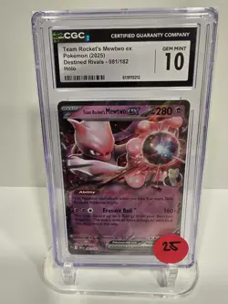 CGC Gem Mint 10 Pokemon 2025 Destined Rivals Team Rockets Mewtwo Ex #81 Holo #2 - Image 1