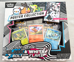 POKEMON SV10.5 BLACK BOLT WHITE FLARE POSTER COLLECTION BOX SEALED - Image 1