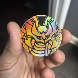 Pokemon TCG Jumbo Gold Rainbow Holofoil Giratina Coin - Image 1