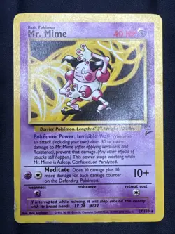 Mr. Mime 27/130 Pokemon Base Set 2 Rare HP-DMG - Image 3