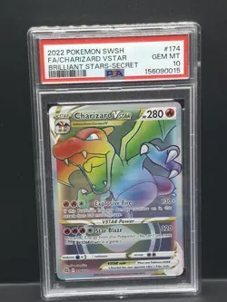 Charizard VSTAR (Secret) 174/172 Swsh09: Brilliant Stars Holo PSA 10 - Image 1