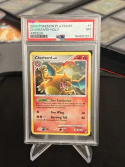 Pokemon TCG Arceus Charizard 1/99 Holo Rare 2009 PSA 7 HP 140 Stage 2 ENG - Image 1