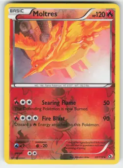 Moltres 22/113 Holo Holo Rare Legendary Treasures Pokemon Reverse Holo LP - Image 1
