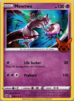 Mewtwo 056/172 Trick or Trade BOOster Pokemon TCG Holo P LP - Image 1