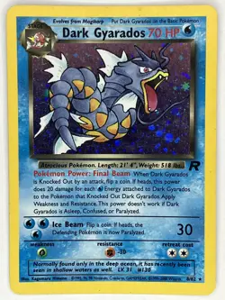 Dark Gyarados MP 8/82 Unlimited Team Rocket Pokemon TCG Holo - Image 1