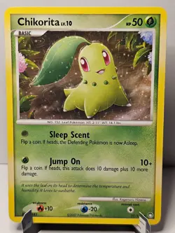 Chikorita [77/123] {Mysterious Treasures} Pokemon 2007 - Image 4
