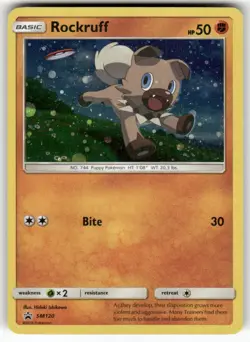 Rockruff - SM120 Holo Promo Sun & Moon Promo Pokemon Near Mint - Image 1
