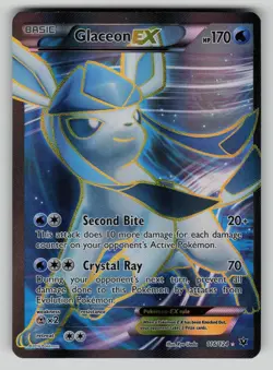 Glaceon EX 116/124 Rare Ultra Fates Collide Pokemon LP - Image 1