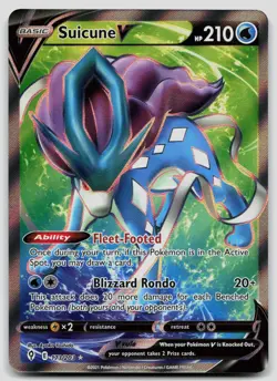 Suicune V 173/203 Evolving Skies Pokemon NM - Image 1