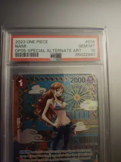 One Piece OP01-016 Nami OP05 Special SP Alternate Alt Art ENG PSA 10 - Image 3