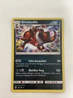 Krookodile 85/149 Reverse Holo Sun & Moon Pokemon TCG Card FREE SHIPPING - Image 1