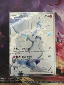 Pokemon TCG Reshiram Black and White Holo Card 113/114 2011 Full Art Edition - Image 1