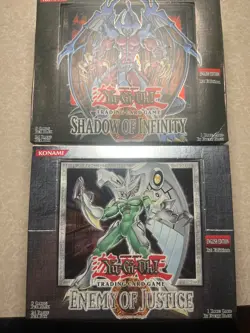 yugioh Shadow of Infinity & Enemy of Justice 1st ed hobby box empty - Image 1