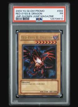 Yu-Gi-Oh: 2003 Shonen Jump #JMP002 Red-Eyes B. Dragon (Black) PSA 1 - Image 2