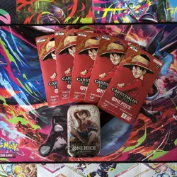 OP-13 Carrying On His Will Sleeve Booster Pack x5 And One Piece Mini Tin Vol 2 - Image 1