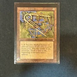 Magic: The Gathering Barbed Sextant Artifact Card 1999 MISPRINT Miscut - Image 1