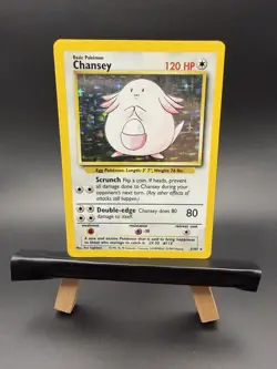Chansey 3/102 Holo 1999 WOTC Pokemon TCG Base Set Unlimited Rare Card LP - Image 1