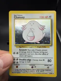 Chansey 3/102 Holo 1999 WOTC Pokemon TCG Base Set Unlimited Rare Card LP - Image 5