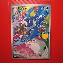 Popplio MEP 045 First Partner Full Art Black Star Promo Pokemon TCG Card NM - Image 1