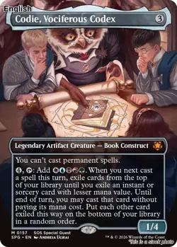 Codie, Vociferous Codex (Borderless) EN [SPG - 157] - NM TCG MTG - Image 1