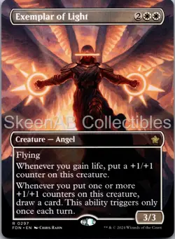 MTG SkeenAB Exemplar of Light BORDERLESS from Foundations. NM. - Image 1