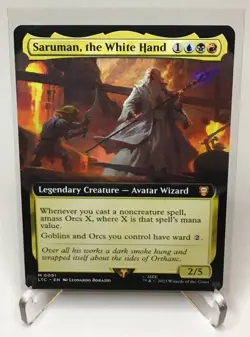 MTG Saruman, the White Hand Extended Art #91 LTC Magic the Gathering - Image 1